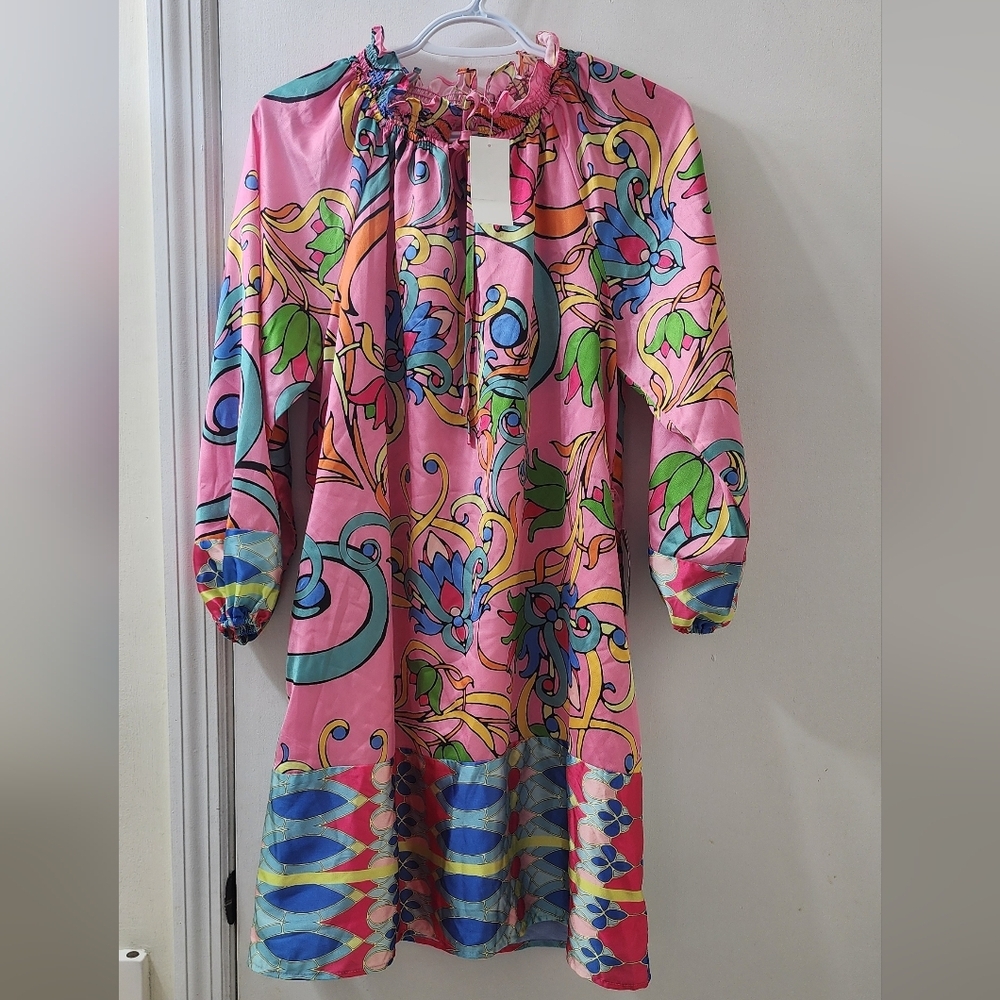 Ciebon midi dress, size extra small, floral, pink.